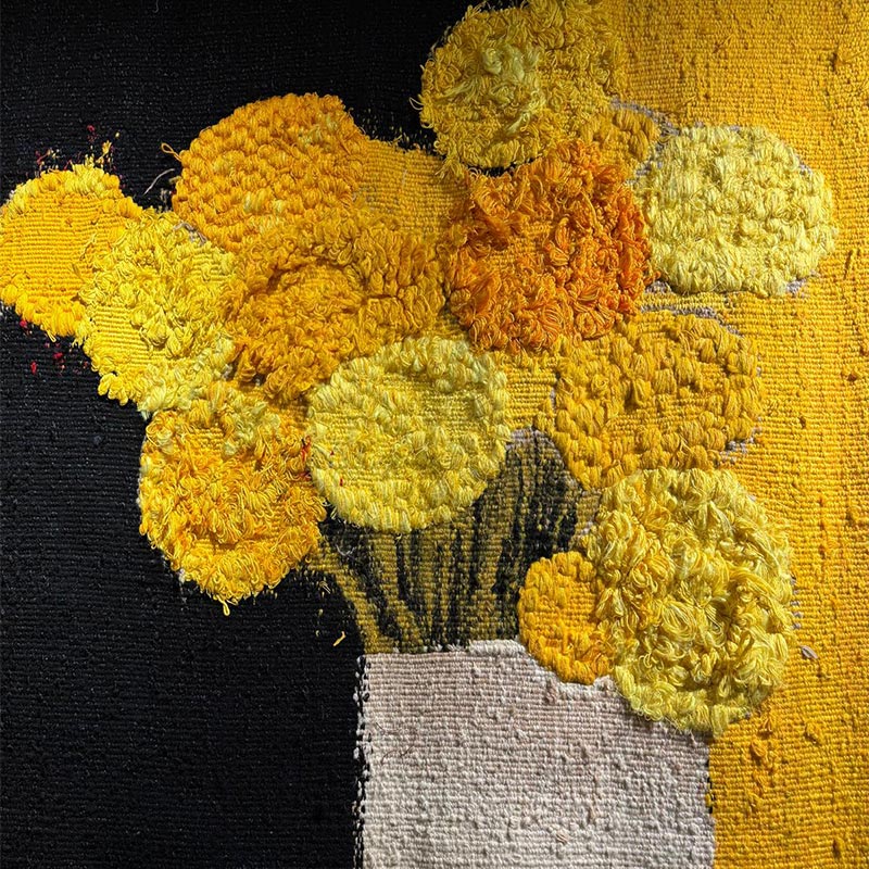 Bernard Cathelin "Roses d’lnde et citrons à la table noire" Tapestry